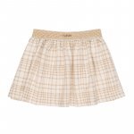 Cream Checked Skirt_6518