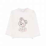 Cream T-Shirt with Dog Print_6499