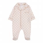 Front opening babygro allover with foot_11253