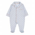 Front opening babygro allover with foot_11251