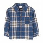 Giacca camicia a quadri blu_9509