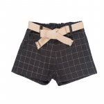 Gray Checked Lurex Shorts_6966