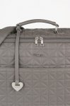 Gray quilted Mom Bag in eco leather_10514