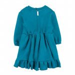 Green dress with ruffles and bow_10902