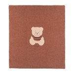 Herringbone blanket with brown teddy bear_9774