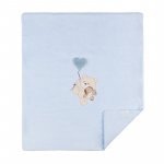 Light blue blanket with teddy bear_10569