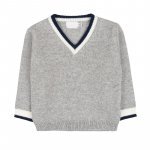 Maglione con scollo grigio_9764