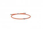 Armband aus orangefarbenem Stoff und Silber_9252