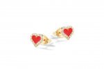 Boucles d'oreilles Cœurs Rouges Argent_9291