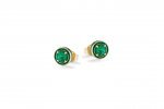 Boucles d'oreilles Pierre Brillante Verte Argent_9316