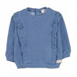 Blauer Pullover mit Rüschen_9557