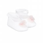 Ballerines blanches avec du tulle rose_9560