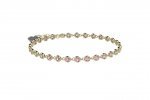 Bracelet Tennis en Argent 925, couleur or, avec des pierres bleues - Maman_11119