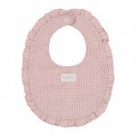 Pink houndstooth bib_10889