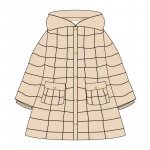 Beige Steppjacke mit Kapuze_7352