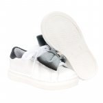 Zapatillas Crema con Lazo Gris_6803