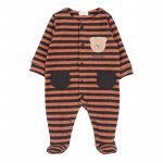 Striped babygro with bear "C'era una volta"._9463