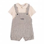 Striped romper with dungarees_11463