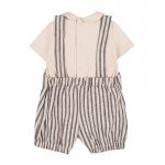 Striped romper with dungarees_11464