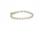 Tennis Bracelet in 925 Sterling Silver, gold-colored, with white stones_11114