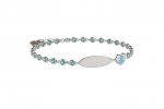 Tennis Bracelet in 925 Sterling Silver with blue stones and engravable t_11109