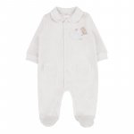 White babygro with teddy bear on the cloud_10505